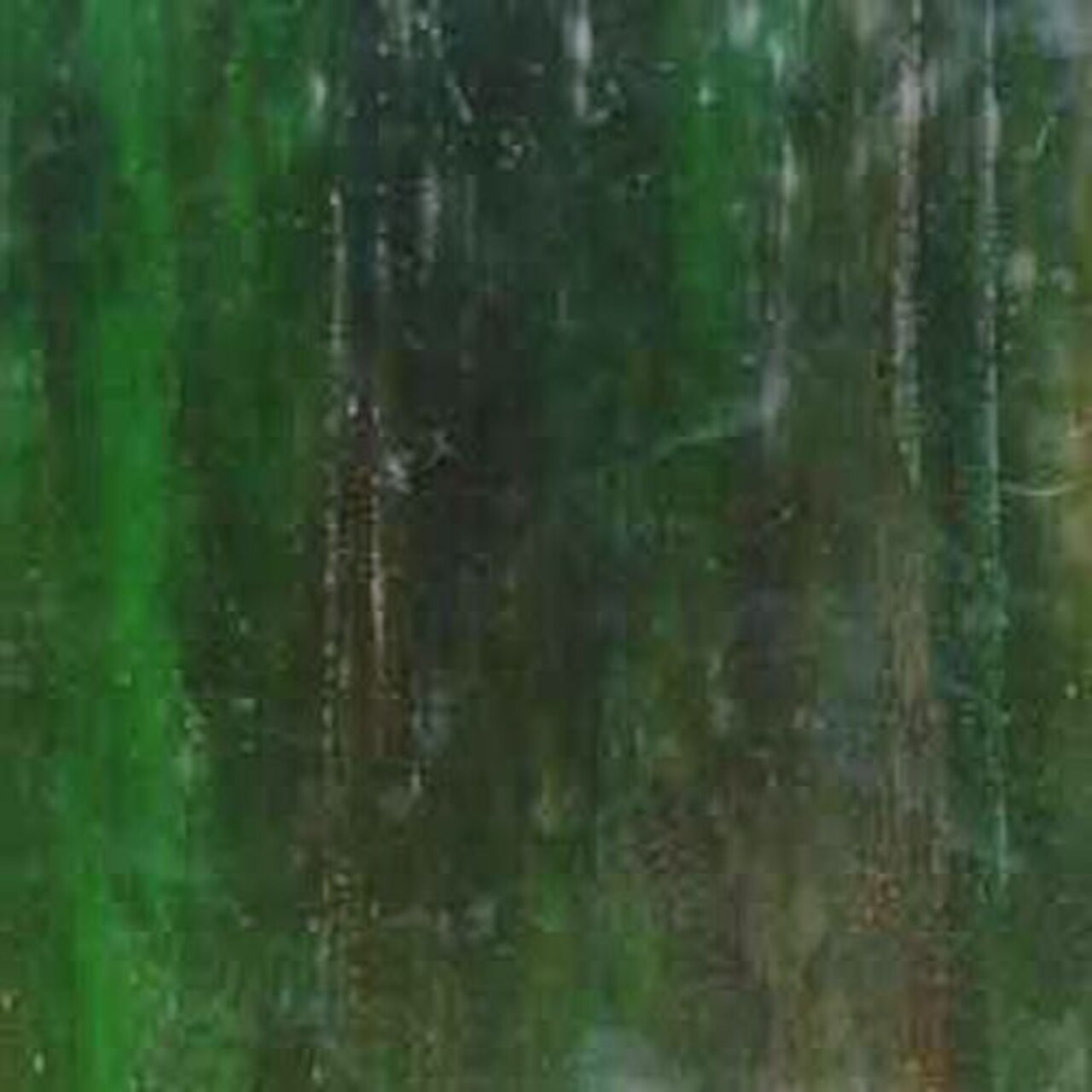 Wissmach Stained Glass Sheet: Green w/Steaks of Amber & White Opal